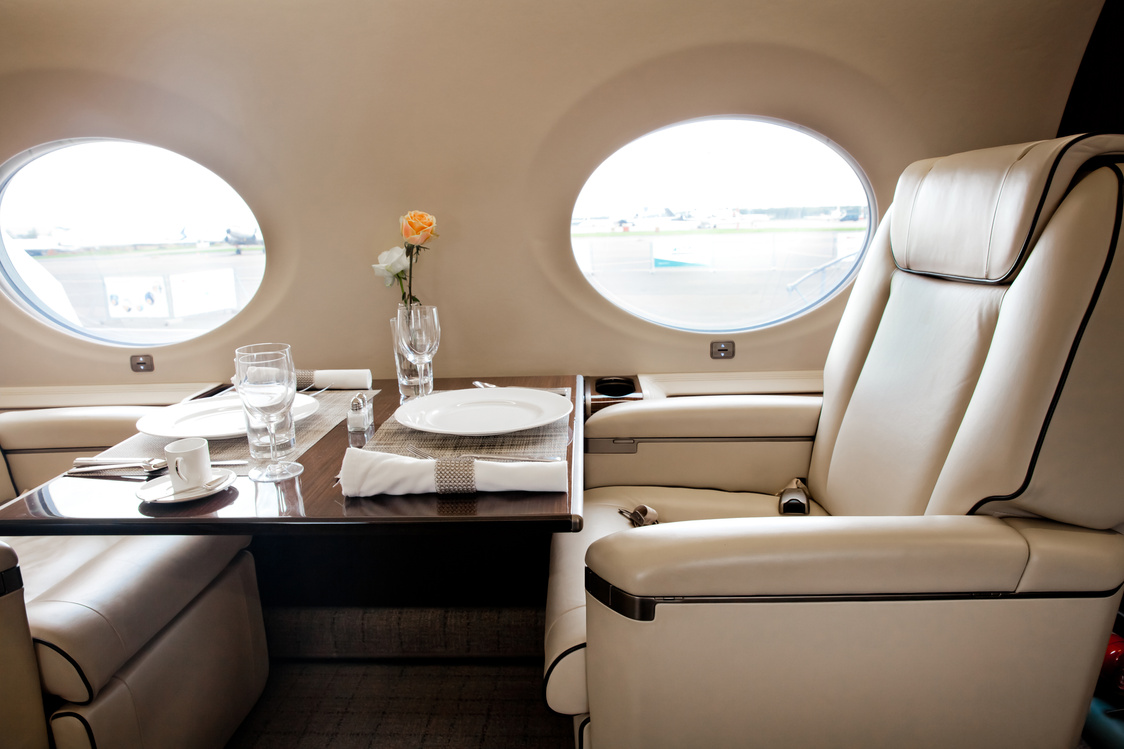 Flying by business class aircraft